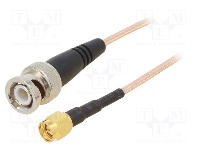 Cable; 50Ω; 1.22m; BNC plug,SMA plug; shielded; -65÷150°C
