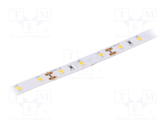 LED tape; white warm; 2835; 12V; LED/m: 60; 10mm; IP20; 14.4W/m