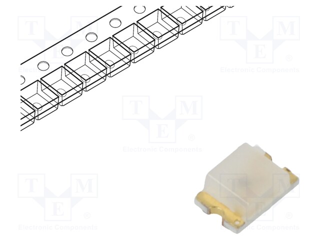 LED; SMD; 0805; red; 28÷180mcd; 2x1.3x0.8mm; 150°; 2÷2.5V; 20mA