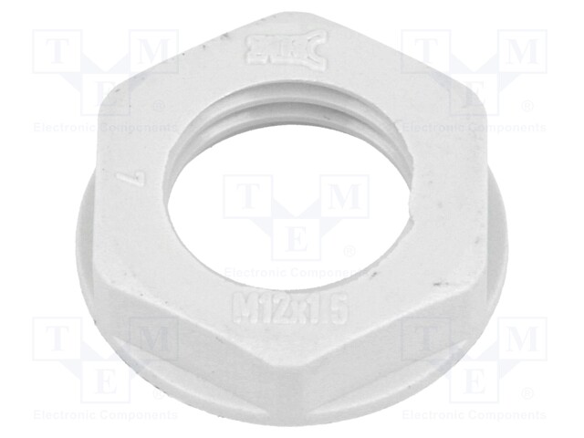 Nut; M12; polyamide; 17mm; grey; Pitch: 1,5