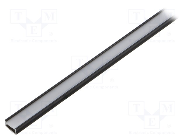 Profiles for LED modules; white; surface; black; L: 1m; aluminium