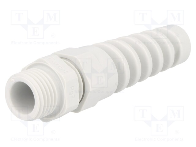 Cable gland; with strain relief; PG7; IP68; Mat: polyamide; grey