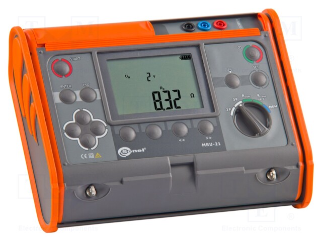 Meter: grounding resistance; LCD,with a backlit; 0÷1.99kΩ; IP54