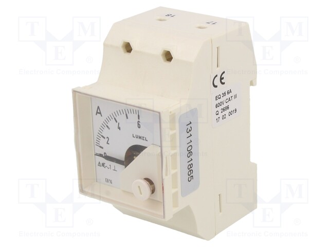 Meter; for DIN rail mounting; analogue; 0÷6A; True RMS; Class: 1,5