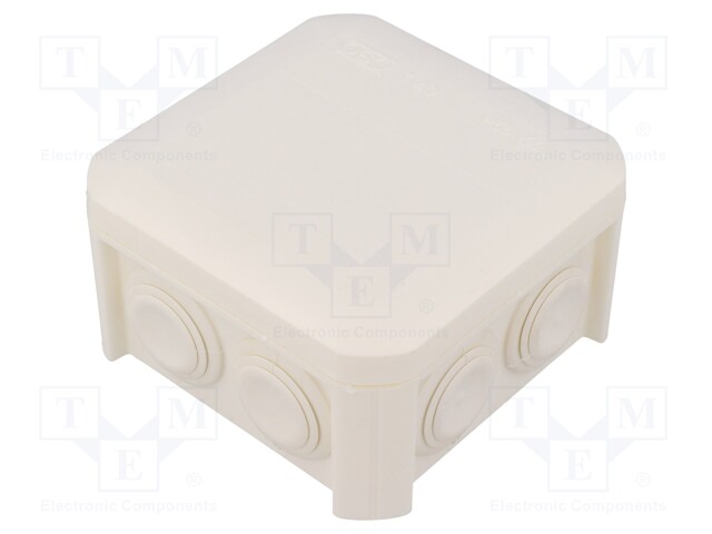 Enclosure: junction box; X: 90mm; Y: 90mm; Z: 52mm; polypropylene