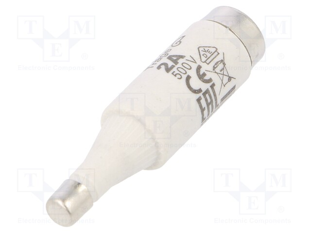 Fuse: fuse; gG; 2A; 500VAC; 500VDC; ceramic; DI; D