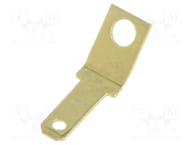 Terminal: flat; 2.8mm; 0.5mm; male; M2; screw; brass; angled 45°