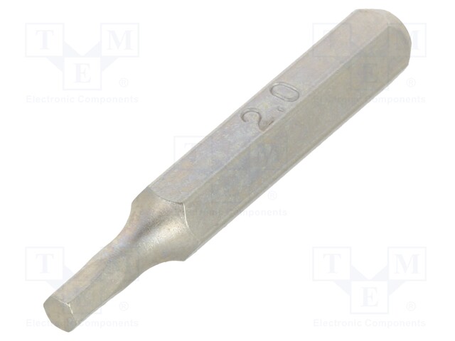 Screwdriver bit; Allen hex key; HEX 2mm; Overall len: 27mm