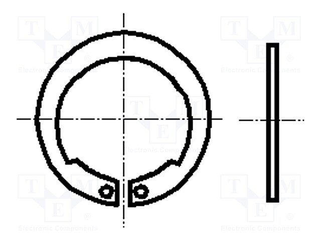 Protective ring; spring steel; Shaft dia: 25mm; BN: 829; D: 1.2mm