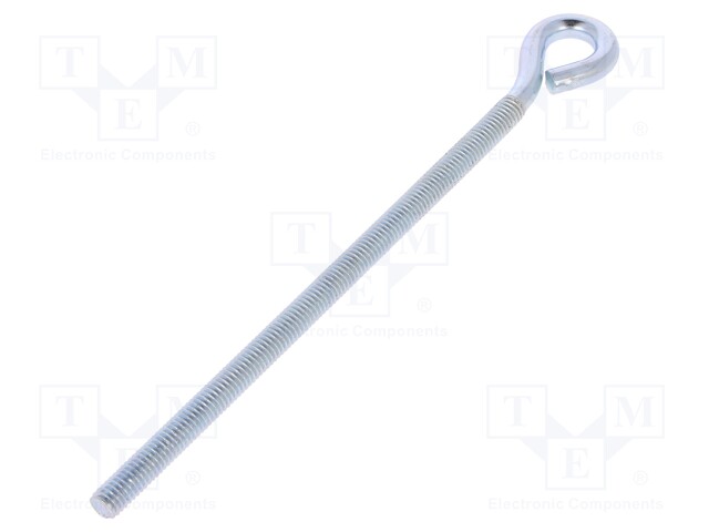 Hook; ring; steel; zinc; Thread len: 121mm; Overall len: 150mm