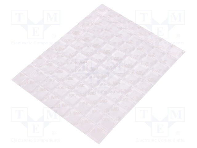 Self-adhesive foot; H: 3mm; transparent; polyurethane