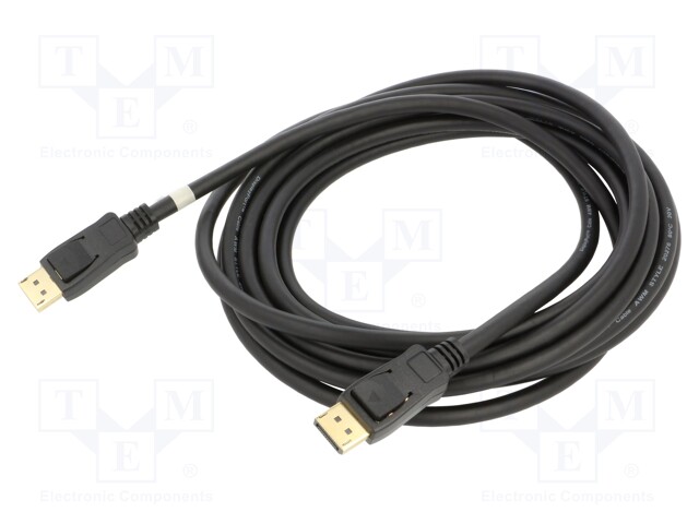 Cable; DisplayPort 2.1; DisplayPort plug,both sides; 5m; black