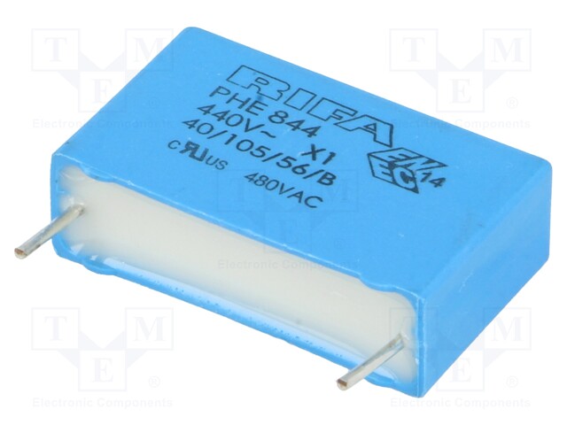 Capacitor: polypropylene; X1; 100nF; 480VAC; ±20%; THT; -40÷105°C