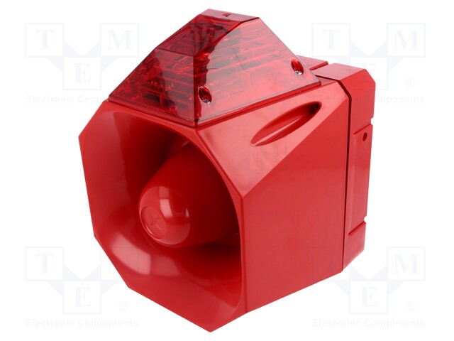 Signaller: lighting-sound; siren,flashing light; Colour: red