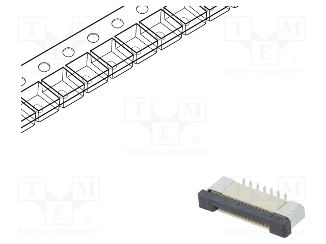 Connector: FFC (FPC); vertical; PIN: 14; ZIF; SMT; 500mA; tinned