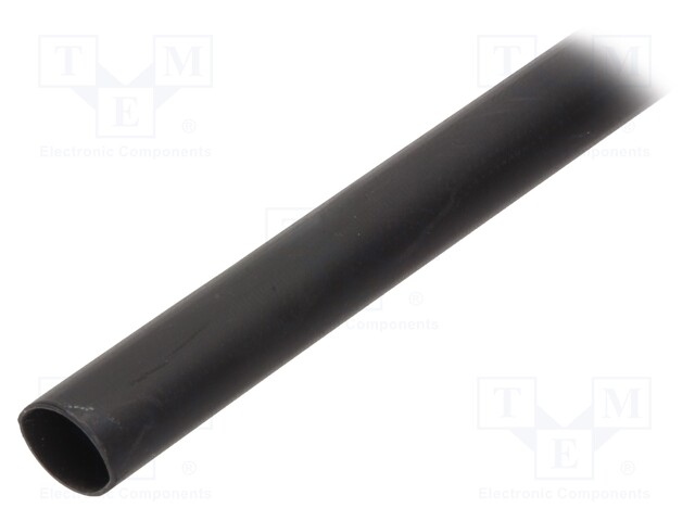 Heat shrink sleeve; glued; 4: 1; 12mm; L: 1m; black; -55÷110°C