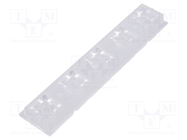 LED lens; rectangular; Mat: PMMA plexiglass; transparent; 45÷56°