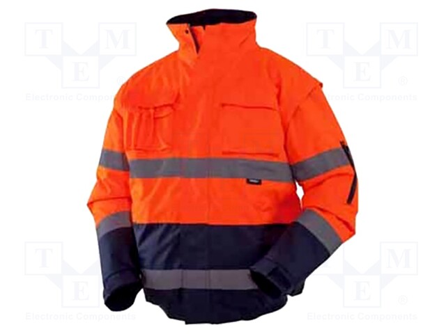 Work jacket; Size: M; orange-navy blue; warning