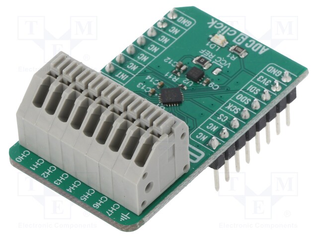 Click board; A/D converter; GPIO,SPI; MCP3564; 3.3VDC