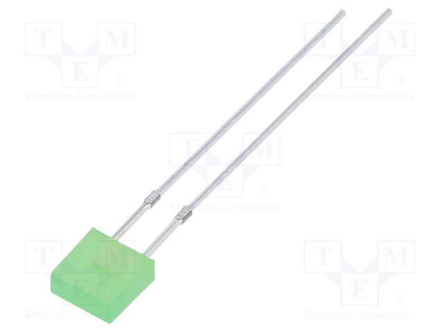 LED; rectangular; 2x5x5mm; green; 750÷1120mcd; 100°; Front: flat