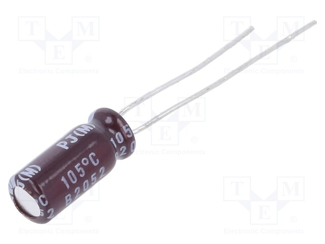 Capacitor: electrolytic; low impedance; THT; 10uF; 63VDC; Ø5x11mm