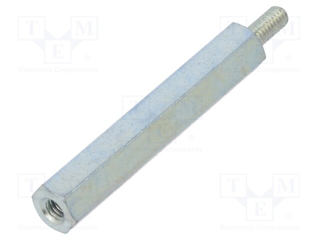 Screwed spacer sleeve; Int.thread: M2,5; 30mm; Ext.thread: M2,5