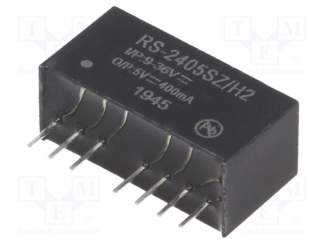 Converter: DC/DC; 2W; Uin: 9÷36V; Uout: 5VDC; Iout: 400mA; SIP8; 4.7g