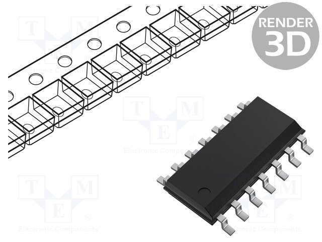 IC: digital; OR; Ch: 2; IN: 4; CMOS; SMD; SOIC14; 3÷18VDC; -55÷125°C