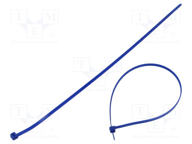 Cable tie; with metal; L: 350mm; W: 4.6mm; polyamide; 215N; blue