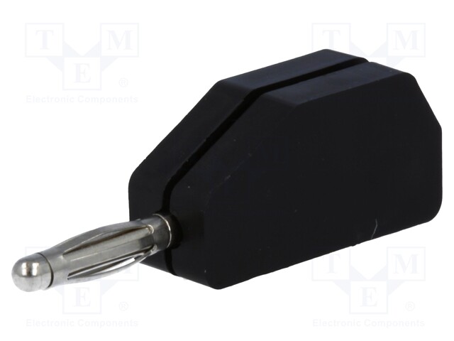 Plug; 2mm banana; 10A; 33VAC; 70VDC; black; -20÷80°C; 0.5mm2