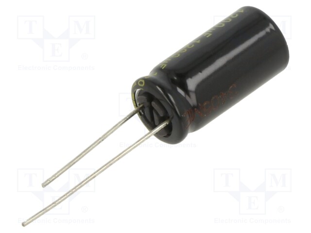 Electrolytic Capacitor, 1200 µF, 10 V, FM Series, ± 20%, Radial Leaded, 5000 hours @ 105°C