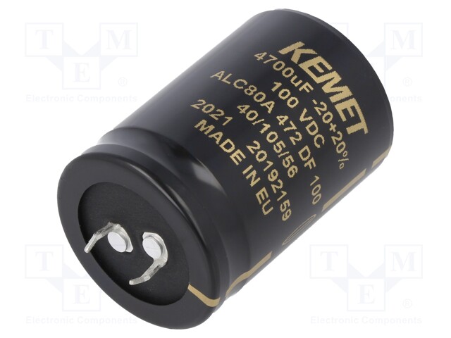 Capacitor: electrolytic; 4.7mF; 100VDC; ESR: 65mΩ; SNAP-IN; ±20%