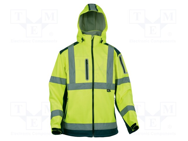 Softshell jacket; Size: S; yellow-navy blue; warning