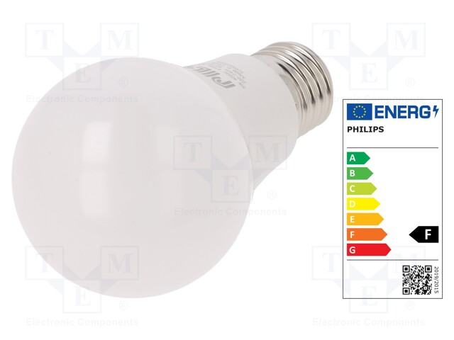 LED lamp; neutral white; E27; 230VAC; 470lm; 5W; 4000K; CRImin: 80