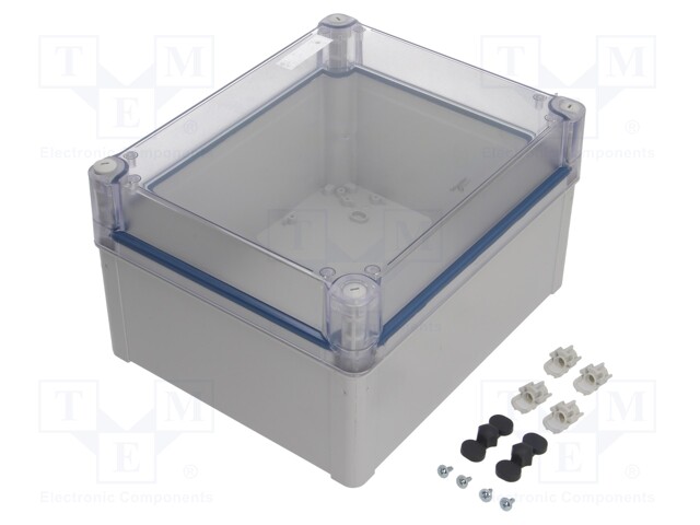 Enclosure: multipurpose; X: 241mm; Y: 291mm; Z: 168mm; polycarbonate