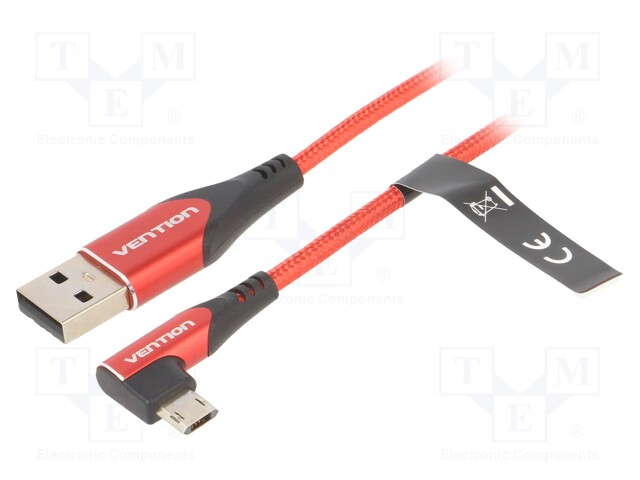 Cable; USB 2.0; USB A plug,USB B micro reversible angled plug