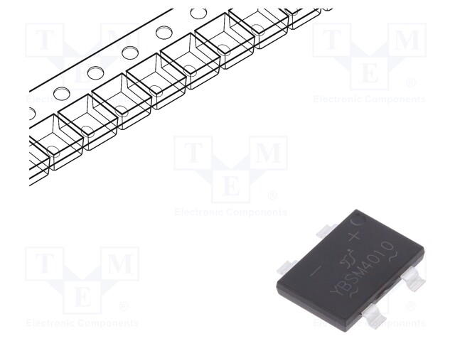 Single-phase bridge rectifier; Urmax: 1kV; If: 4A; Ifsm: 120A; YBS3