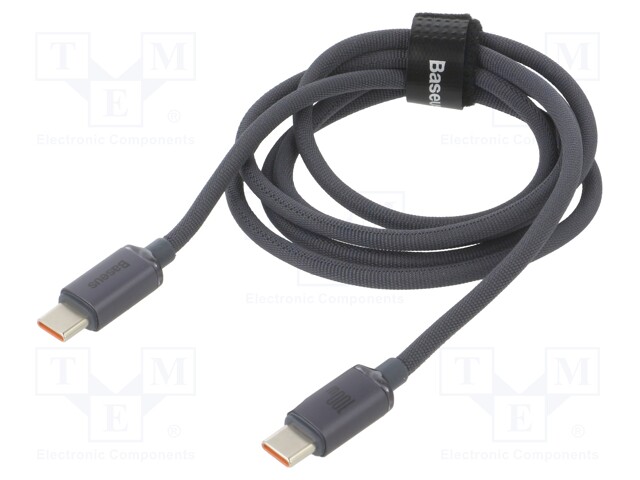 Cable; USB 2.0; USB A socket,USB C plug; 1.2m; black; 100W