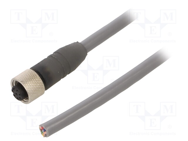 Connection lead; M12; PIN: 8; straight; 10m; plug; 36VAC; 1.9A; IP67