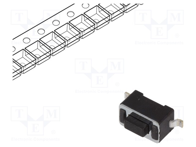 Microswitch TACT; SPST-NO; Pos: 2; 0.05A/12VDC; SMT; none; 1.6N