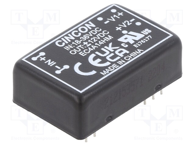 Converter: DC/DC; 5/6W; Uin: 18÷36V; Uout: 12VDC; Uout2: -12VDC; THT