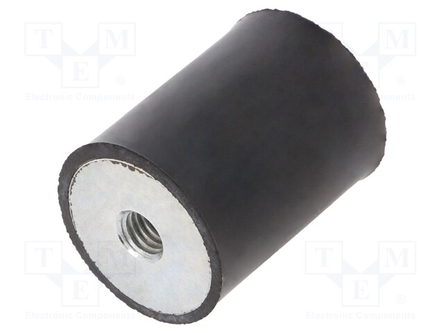 Vibration damper; M8; Ø: 30mm; rubber; L: 40mm; H: 8mm; 2400N; 240N/mm