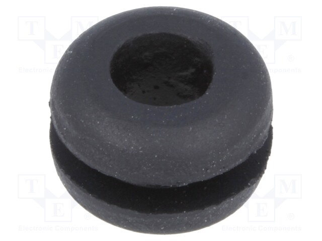 Grommet; Ømount.hole: 7mm; Øhole: 5mm; caoutchouc; -30÷90°C; black