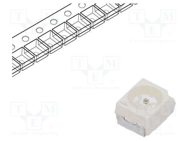 LED; SMD; PLCC2; green; 1.68lm; 224÷900mcd; 3x3.4x2.1mm; 120°; 20mA