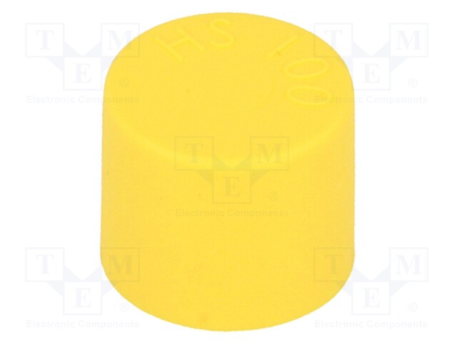 Cap; Body: yellow; Øint: 14.2mm; H: 14mm; Mat: LDPE; Mounting: push-in