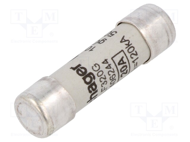 Fuse: fuse; gG,time-lag; 20A; 500VAC; cylindrical,industrial