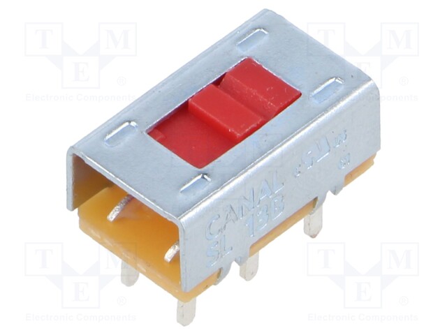 Switch: slide; Pos: 2; DPDT; 3A/250VAC; ON-ON; THT; Rinsul min: 100MΩ