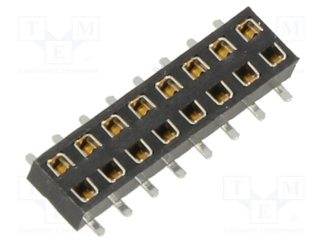 PCB Receptacle, Board-to-Board, 2 mm, 2 Rows, 16 Contacts, Surface Mount, M22 Series