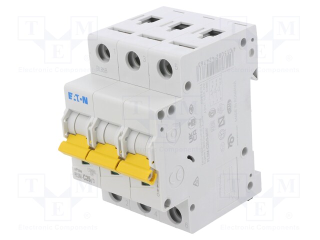 Circuit breaker; 230/400VAC; Inom: 25A; Poles: 3; DIN; Charact: C