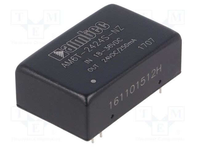 Converter: DC/DC; 6W; Uin: 18÷36V; 24VDC; Iout: 250mA; DIP24; 14g